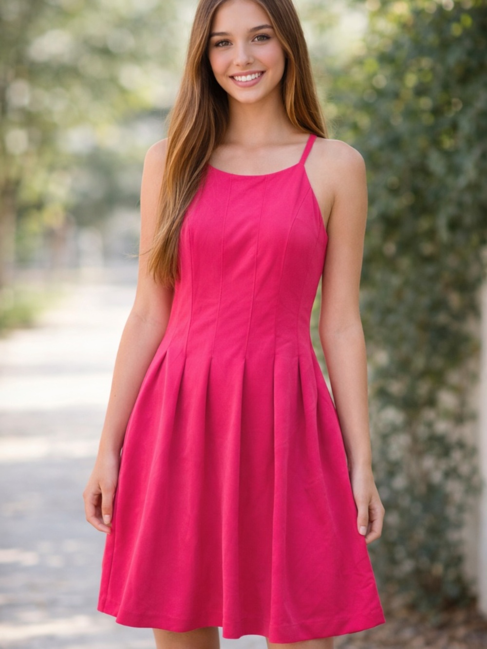Calvin Klein Hot Pink Fit & Flare Dress Size 8